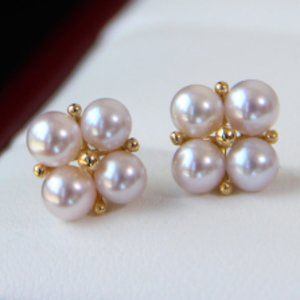 Japanese akoya seawater small pearl earrings